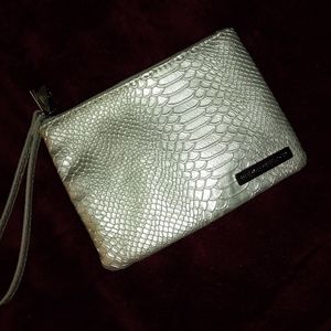 NWOT Rodan and Fields Silver Cosmetic Wristlet Bag
